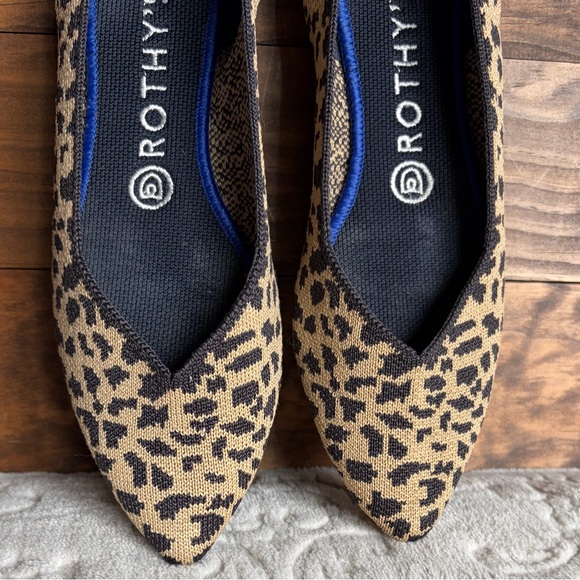 Rothy’s The Point Leopard Womens 8 Pointed Toe Ballet Flats Brown Animal Print - Picture 14 of 14